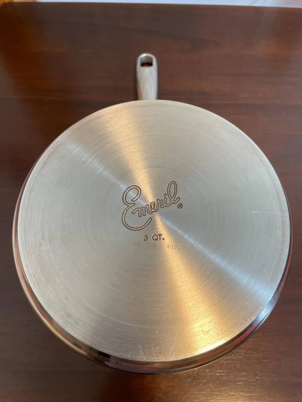 Emeril 3 Qt Sauce Pan Pot Double Pour Spout Stainless Steel Copper Core - No Lid